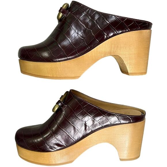 Frame Le Ione Clog Platform Wood Leather Size 39/US 8.5 - Picture 5 of 10